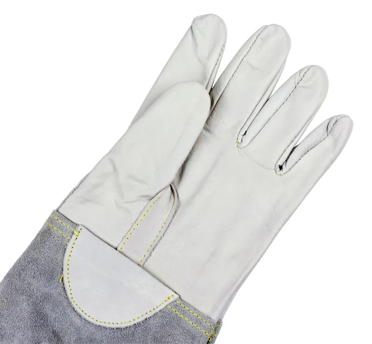 Кожаные рукавицы сварочные перчатки, перчатки для безопасности зерна козы TIG MIG сварщика перчатки