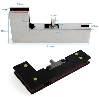 Коммерческий вход Бескаркасный 10-12 мм Толстый Стеклянный дверной нижний Верхний поворотный зажим L поворотный зажим патч фитинги - Цвет: L Top Clamp