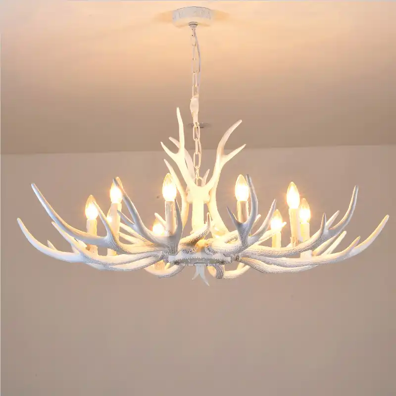 Modern White Antler Chandelier Novelty Lustre Light For Dining Room Europe Resin Chandeliers Lighting For Living Room Aliexpress