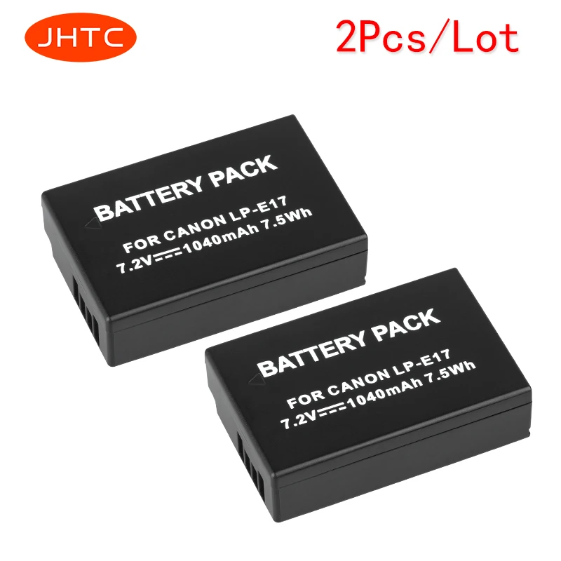 

JHTC 2Pcs/lot 1040mAh LP-E17 LP E17 LPE17 LP-E17 LPE17 Camera For Canon EOS M3 M5 750D 760D T6i T6s 8000D Kiss X8i Battery