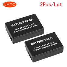 JHTC 2Pcs/lot 1040mAh LP-E17 LP E17 LPE17 LP-E17 LPE17 Camera For Canon EOS M3 M5 750D 760D T6i T6s 8000D Kiss X8i Battery