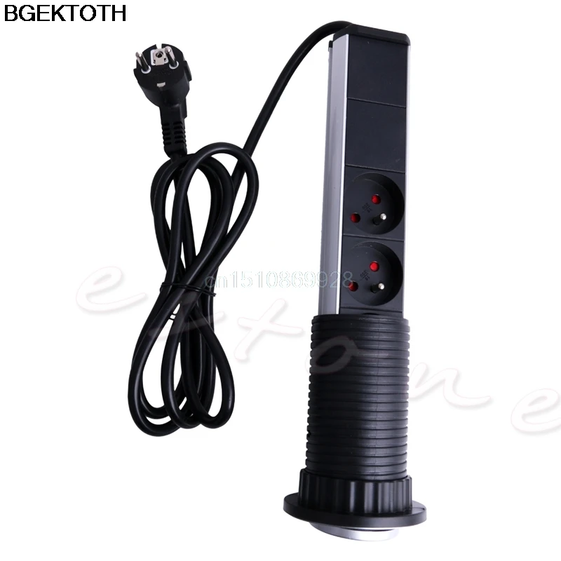 

Pop Up Electrical Power Socket Outlet Socket Kitchen Desk Worktop 2 USB & 3 Plugs New M126 hot sale
