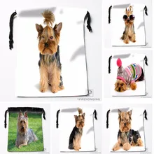 Custom Yorkshire Terrier Kurz Drawstring Bags Travel Storage Mini Pouch Swim Hiking Toy Bag Size 18x22cm#412-04-09