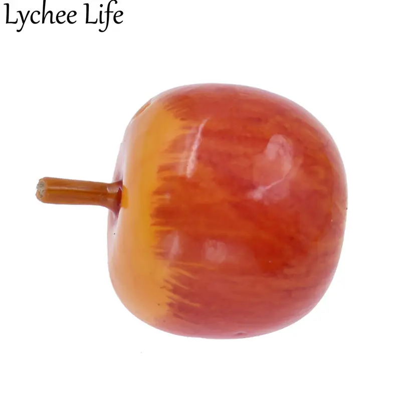 Lychee, 50 шт., искусственное яблоко, пластиковая пена, яблоки, фрукты, современный стиль, для дома, свадьбы, дня рождения, вечеринки, настольные декоративные принадлежности