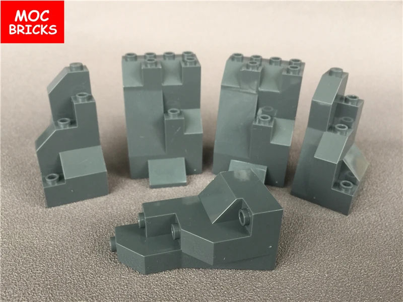 10 шт./лот кубики Moc DIY украшения темно серый холм/Горный камни для сада камней