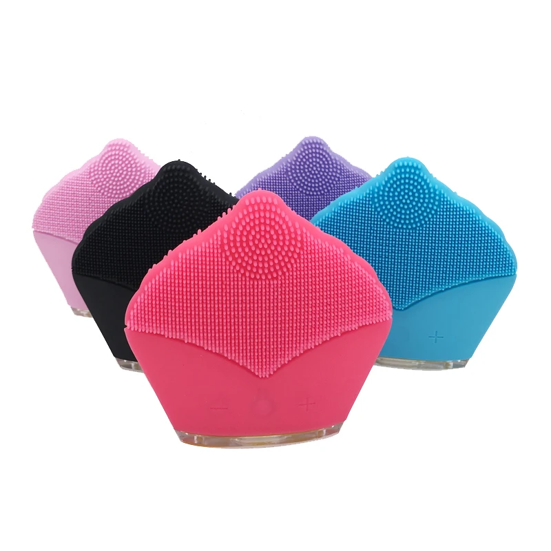 

5pcs/Lot Mini Electric Facial Cleaning Brush Pore Cleanser Exfoliating Waterproof Silicone Sonic Face Cleansing Machine