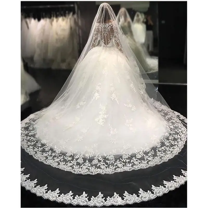 

Vintage Ball Gown Wedding Dresses Long Sleeves 2019 robe de mariee Sheer Illusion Back Sweep Train Bridal Gowns Custom Made