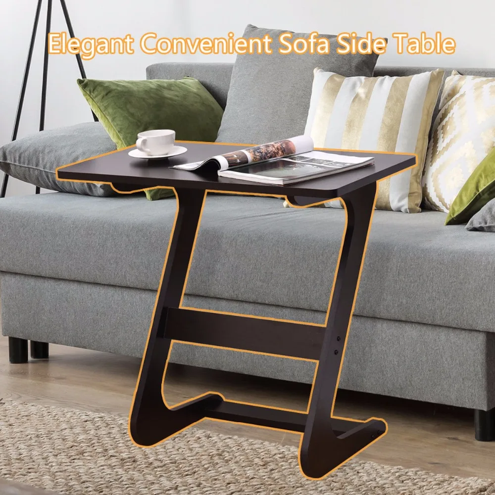 Goplus Portable Sofa Table Modern End Side Tables Console Snack TV Coffee Tray PC Laptop Desk Z-Shape Wooden Desk HW56267BR Goplus Portable Sofa Table Modern End Side Tables Console Snack TV Coffee Tray PC Laptop Desk Z-Shape Wooden Desk HW56267BR