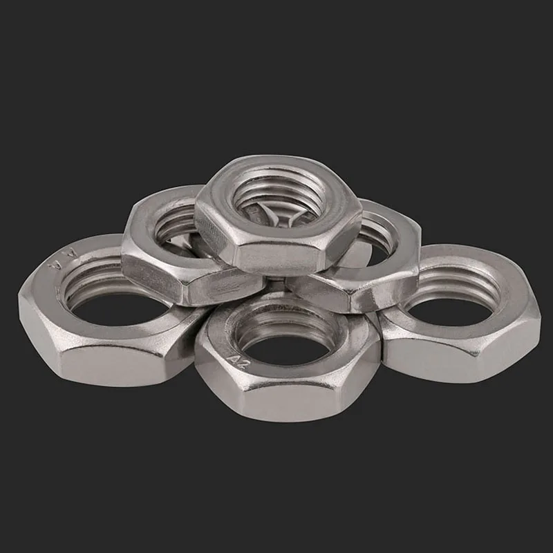 

M3/M4/M5-M20 DIN439 304 Stainless Steel Hexagonal Thin Nut, Flat Thin Screw Cap