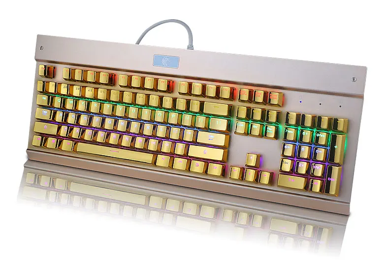 Металлический гальванический золотой цвет 104 ключ 87 ключ 81 ключ для механической клавиатуры с подсветкой PBT Двухцветный двойной снимок