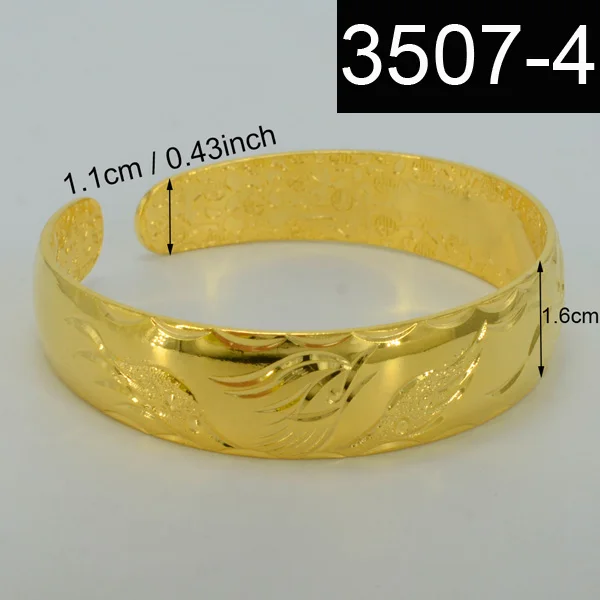 Anniyo Цельный/Арабский Браслет для женщин золотого цвета браслет в дубайском стиле эфиопские свадебные подарки#003507 - Окраска металла: 35074 ONLY ONE PIECE