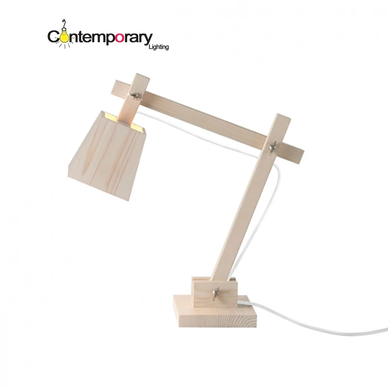 

scandinavian home office library Desk Lamp Bedroom Lamp Vintage Solid Wood Table Lamp Study Light Bedside Lamp For Birthday Gift