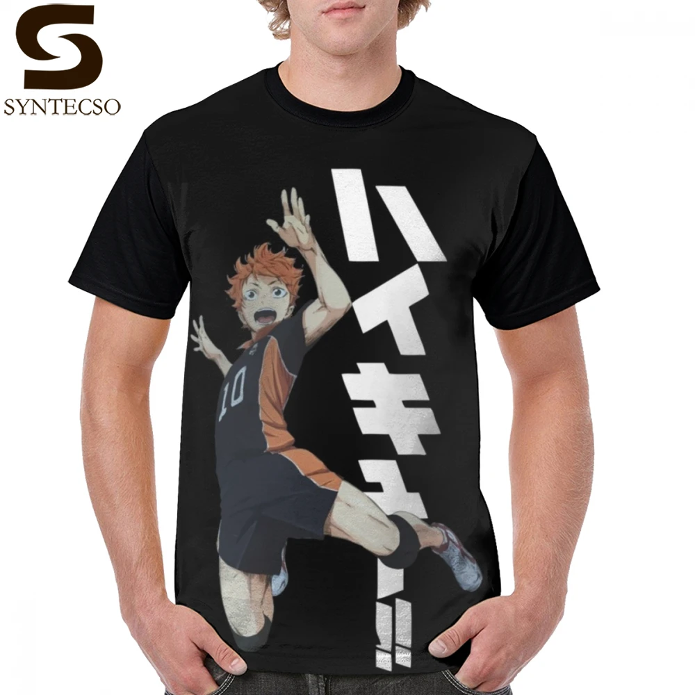 Haikyu футболка кошмарным Shoyo Hinata 100 полиэстер с рисунком Футболка 5x основные