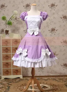 

Japanese Short Sleeves Print Cotton Classic Lolita Dress OP Costumes