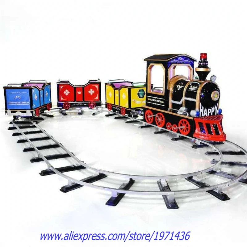

14 People Seats Retro Amusement Park Equipment Kids Electric Mini Track Trains Rides