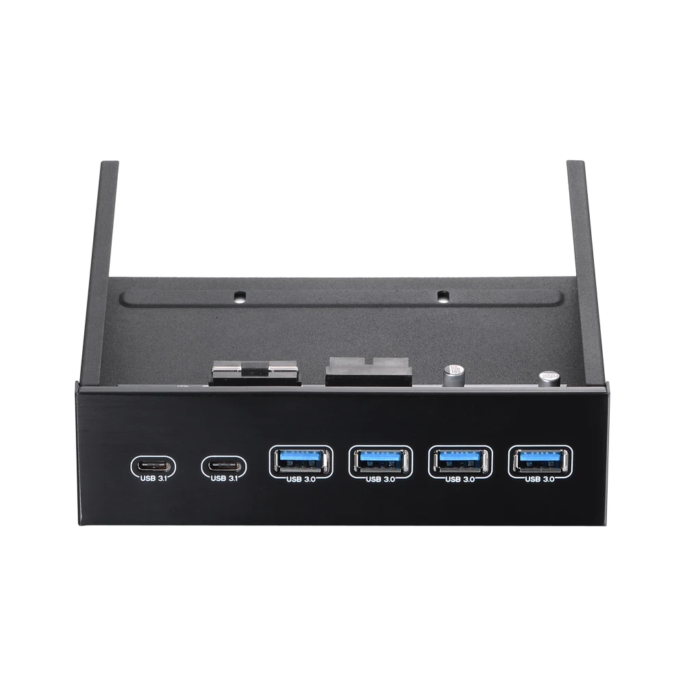 

5.25" Front Bay USB HUB 2-Port USB 3.1 & 4-Port USB 3.0 High Speed 5Gbps USB Hub Front Panel Computer Case Optical Drive Bay Hub