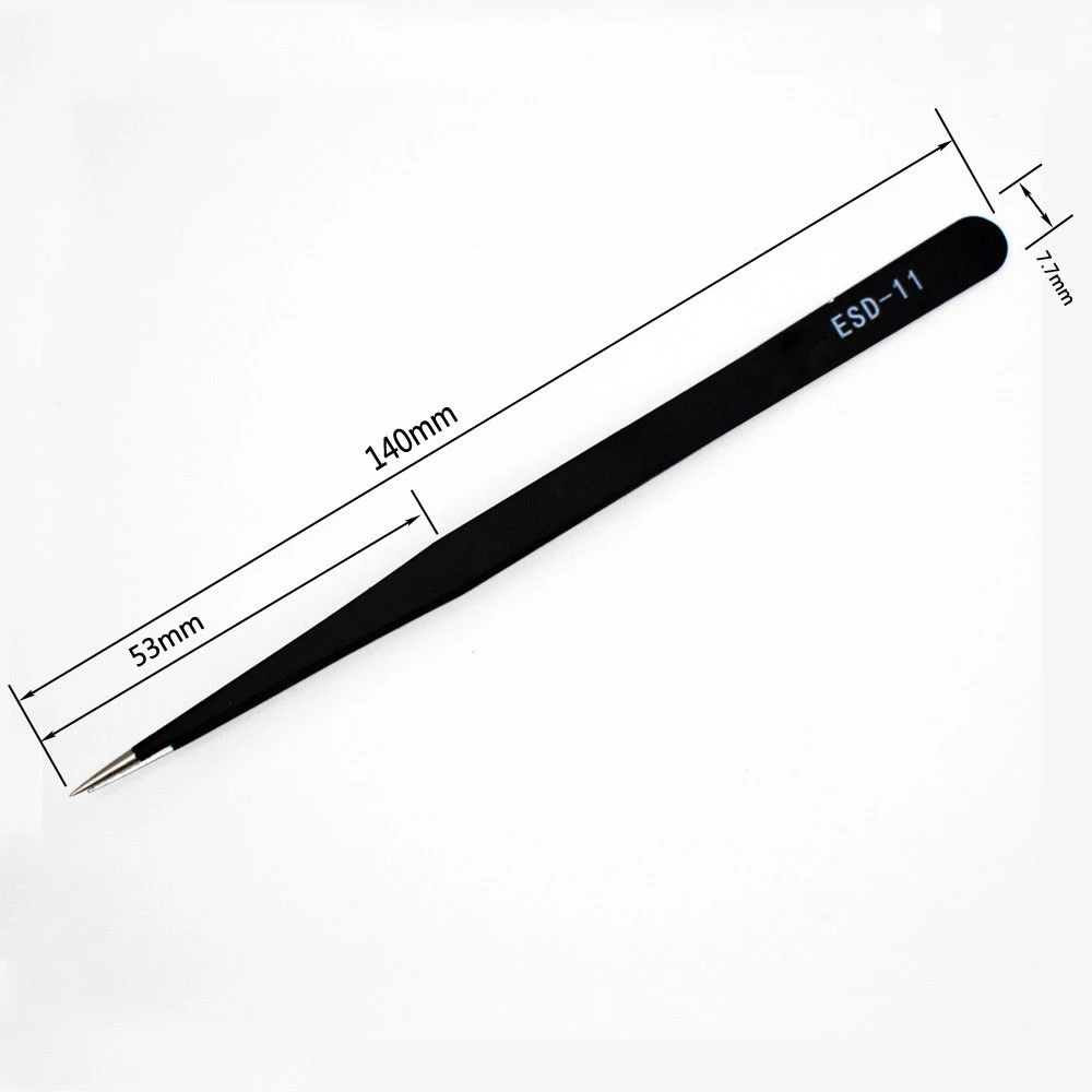 Anti-static Precision Tweezers Set Pinzas Pincet Stainless Steel ESD Tweezer Electronics Repair Tools