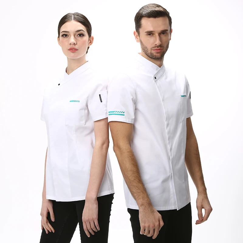 

2019 summer hotel restaurant uniform men bakery uniform women chef cloths short sleeved