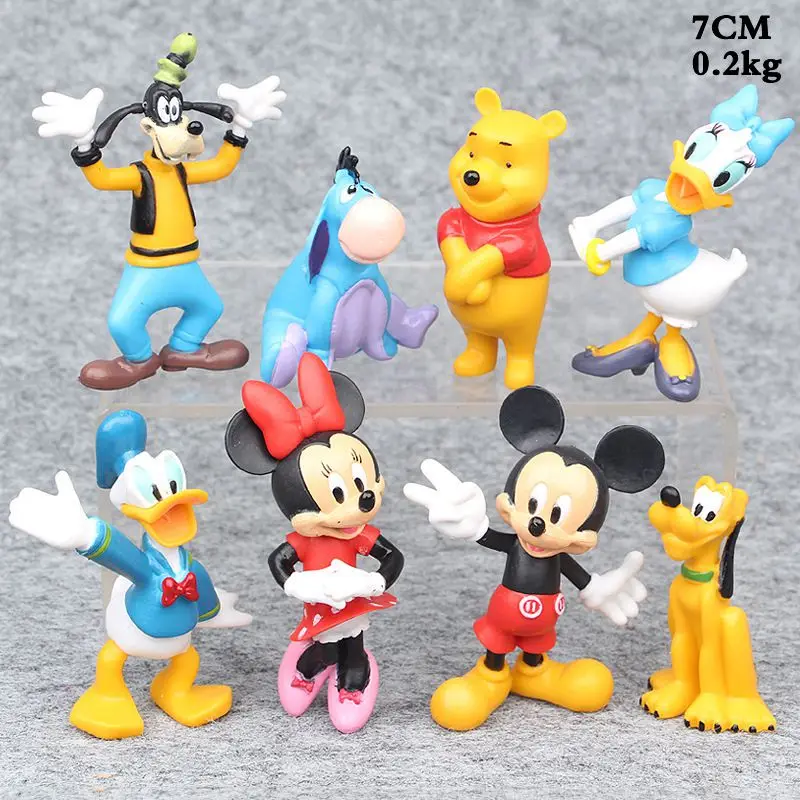 

Disney 8pcs/Set 4-7cm Mickey Mouse Clubhouse Donald Duck Winnie The Pooh PVC Action Figures Cute Dolls Model Toys For Kids Gifts