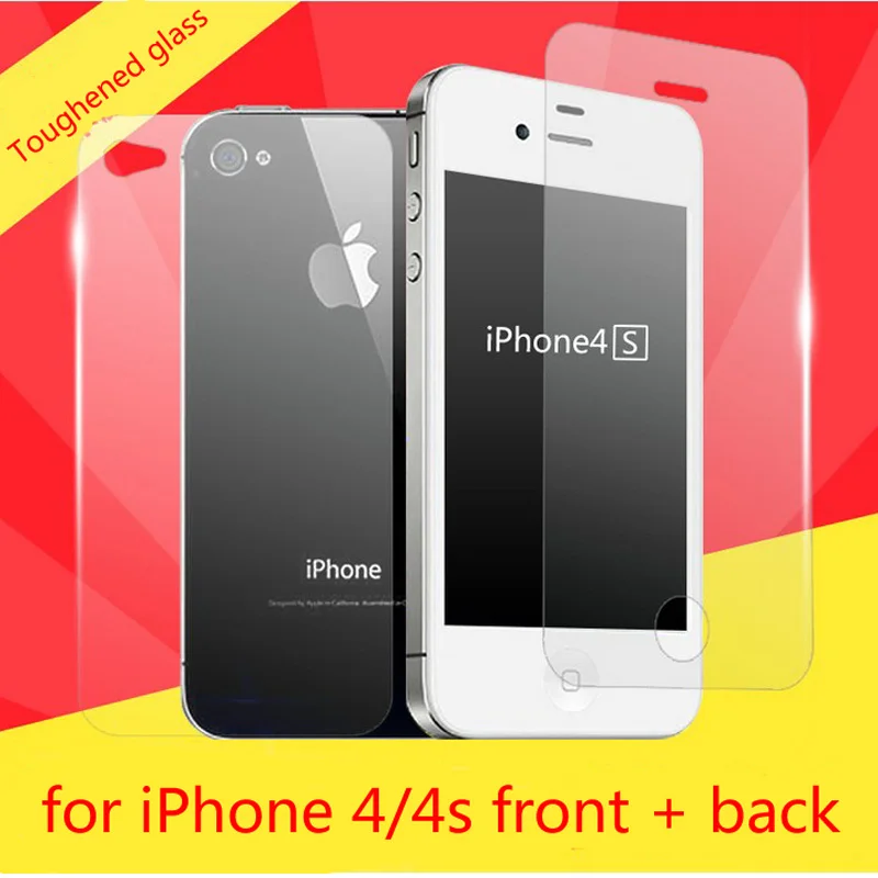 Защитное стекло для Apple iPhone 4 4s на защитном стекле передняя + задняя защитная