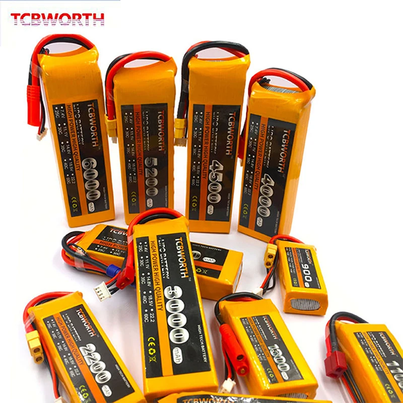 3S 11.1V RC LiPo Battery 1300 1500 1800 2200 3000 6000mAh 25C 35C 60C For RC Aircraft Quadrotor Drone Airplane 3S Batteries 5