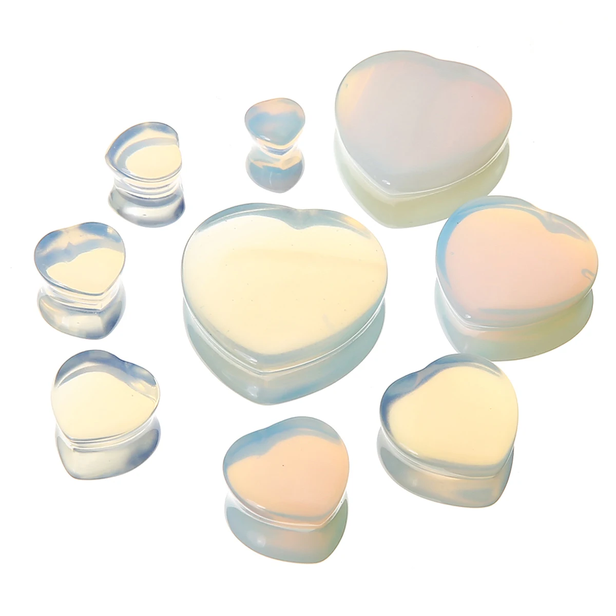 1 Pair Shellhard Heart Shaped Stone Ear Plug Fashion Flesh Tunnel Ear Expander Stretcher For Women Femme Jewelry