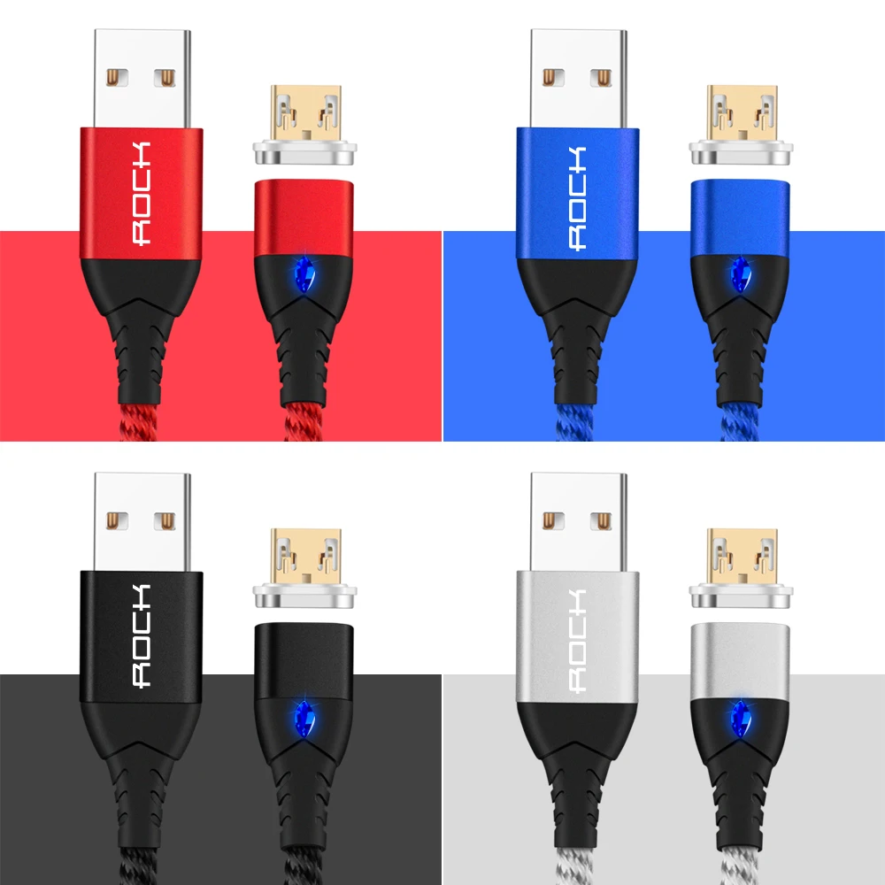 Магнитный usb-кабель ROCK 5A для быстрой зарядки, кабель USB type C, кабель для микроосвещения для iPhone, samsung, Xiaomi, универсальный usb-шнур