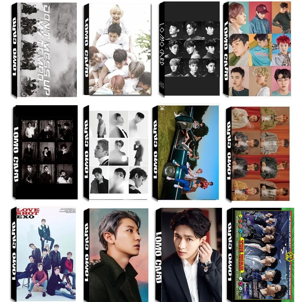 

30Pcs/set KPOP EXO Team 11 Album Universe The War Collection HD Photo Card PVC Cards Self Made LOMO Card Photocard