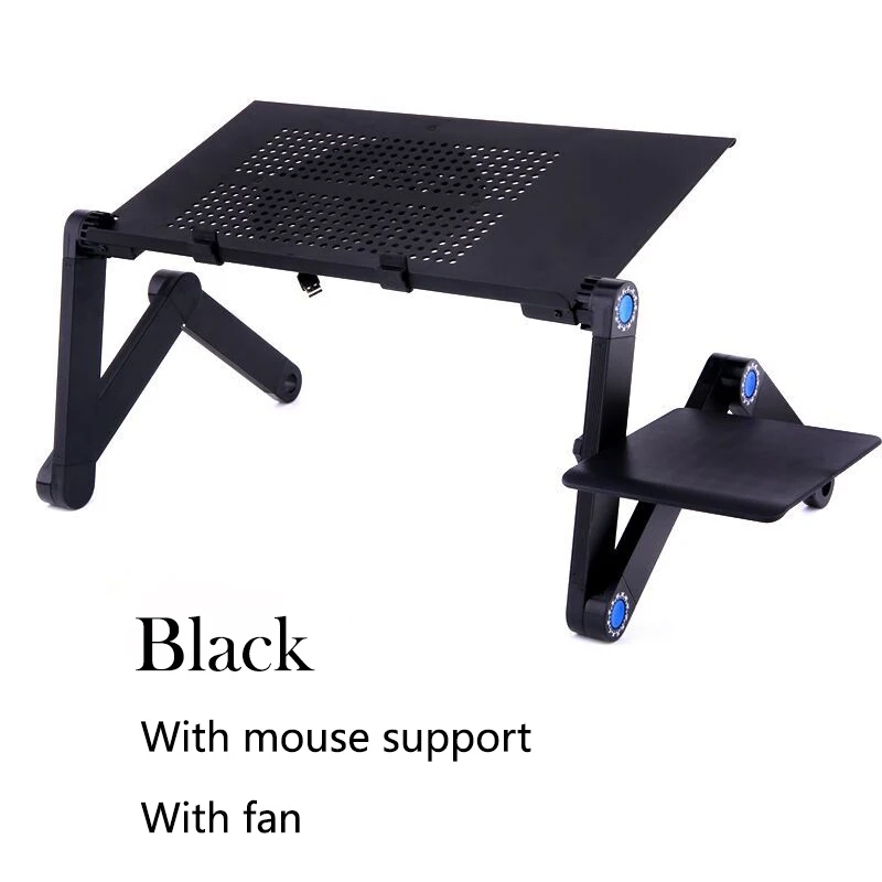Mouse board and fan Стол для ноутбука, портативный компьютерный стол, складной стол для ПК, регулируемый эргономичный коврик для ноутбука, подставка для ноутбука на кровать, диван - Цвет: Mouse board and fan