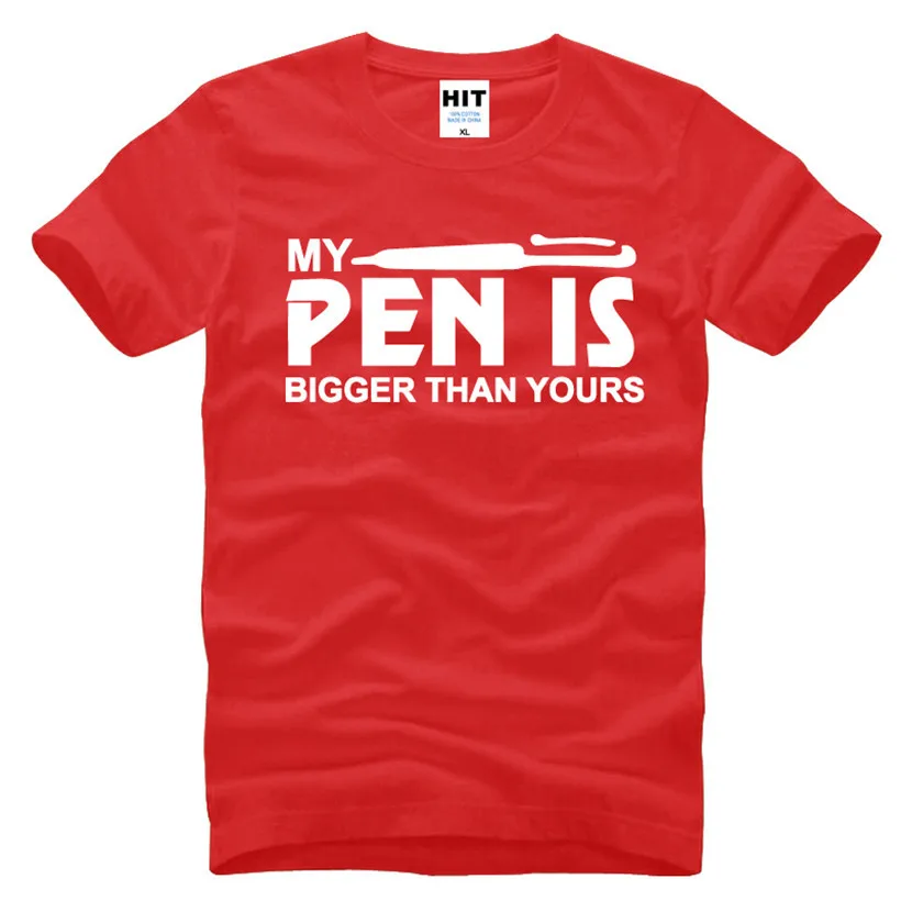 Моя ручка больше, чем ваша Юмористическая креативная Новинка Мужская футболка новая хлопковая футболка с коротким рукавом и круглым вырезом