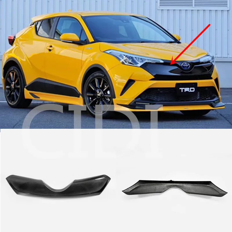 

Car styling Auto Exterior Accessories Carbon fiber trim Front Grille Cover Trim Decoration Auto For TOYOTA C-HR CHR 2017 2018