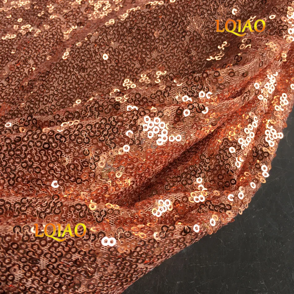 Rose Gold Sequin Fabric-003