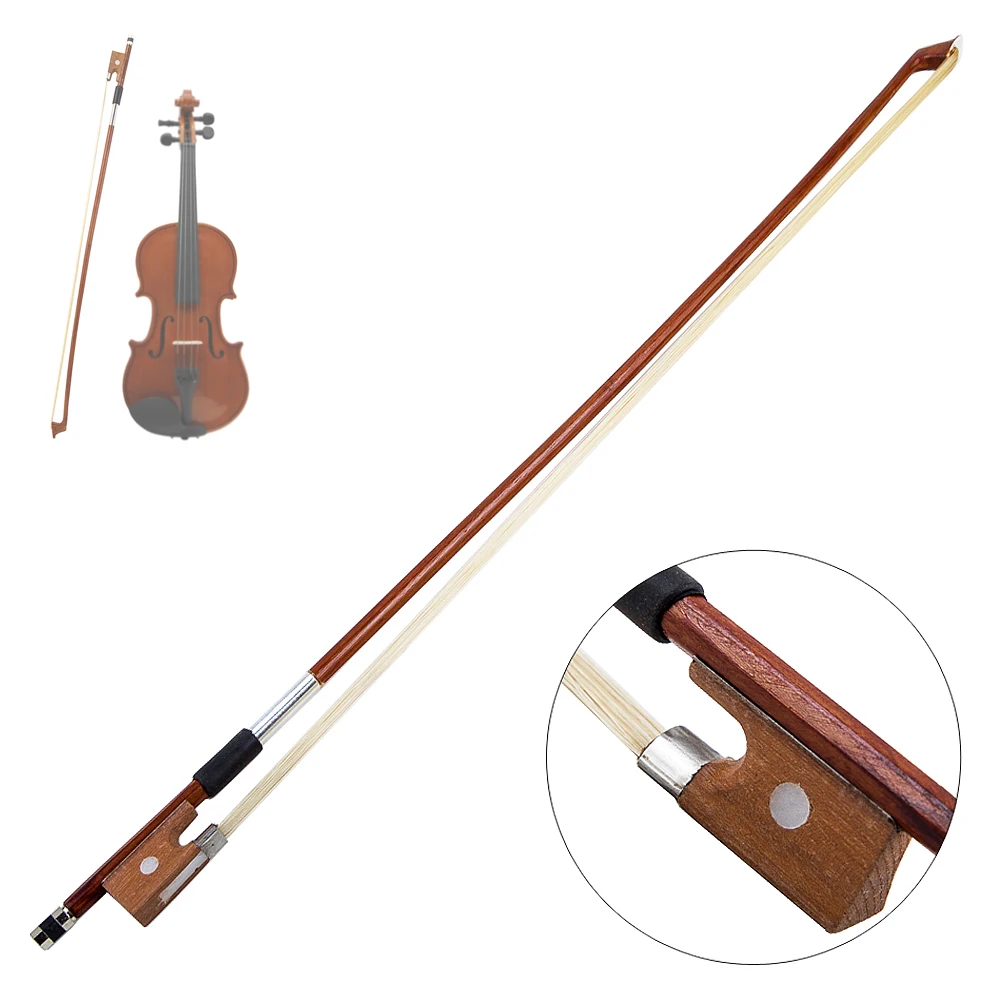 4/4 Arbor Horsehair Violin Bow w/Black Handle Black 