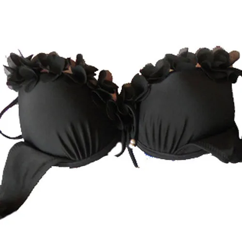 Высокое качество сексуальное женское бикини 3 шт набор женский раздельный купальник Летний купальник пружины пляжные купальные костюмы 02-0073 - Цвет: Черный