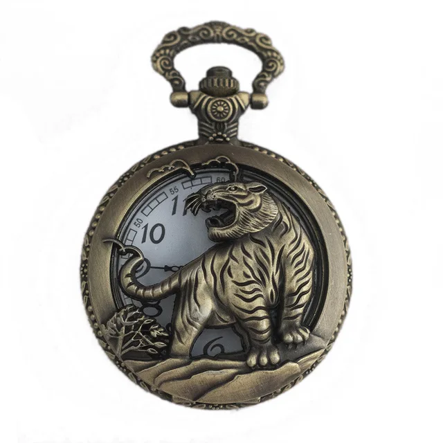 AAA Retro Design Pocket Watch Hollow Tiger Fob Watch Vintage Bronze Pocket Watch AAA Retro Design Pocket Watch Hollow Tiger Fob Watch Vintage Bronze Pocket Watch