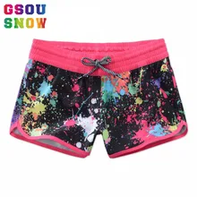 Gsou снег плюс размер Бикини плавки для женщин одежда для плавания граффити печатных пляжные шорты для плавания Женский дайвинг серфинг Фитнес Спортивная одежда