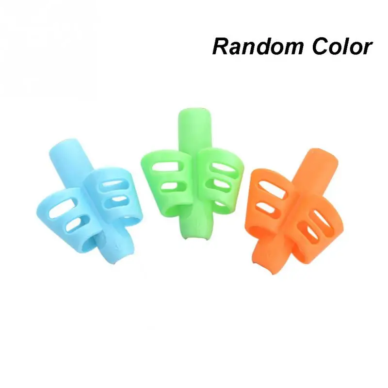 random color 3 pcs 3 шт./компл. детей карандашница Силиконовые Детские Обучающие инструмент для написания письма сцепление устройство для коррекции положения пальцев канцелярские принадлежности - Цвет: random color 3 pcs