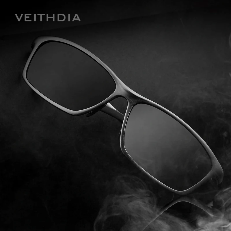 Мужские квадратные солнцезащитные очки VEITHDIA алюминиевые поляризационные для