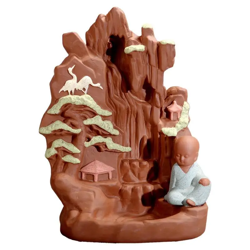 

Mountain Shape Waterfall Smoke Backflow Buddha Incense Burner Censer Holder Decor Aromatherapy Furnace Aromatic Home Office