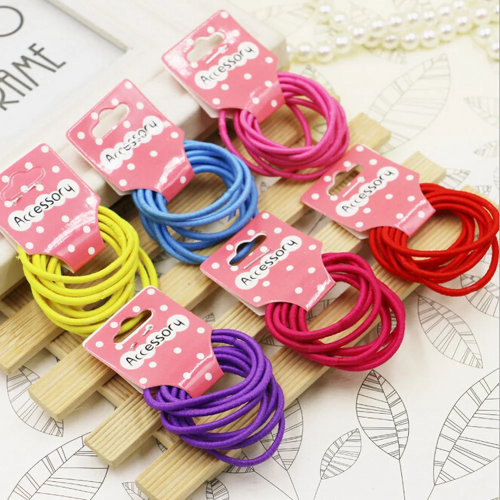 

Scolour 2016 Candy Color Kids Elastic Hair Rope Ponytail Band Ties Girls Hair Accessories Free Shipping&Wholesale
