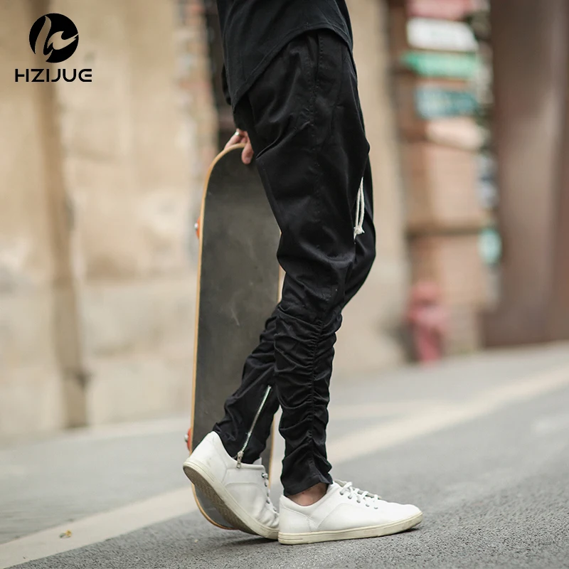 Justin bieber seitlichem reißverschluss Männer slim fit Lässige Herren Hip Hop jogger biker hosen Beute Jogginghose röhrenhose strahl fuß hosen
