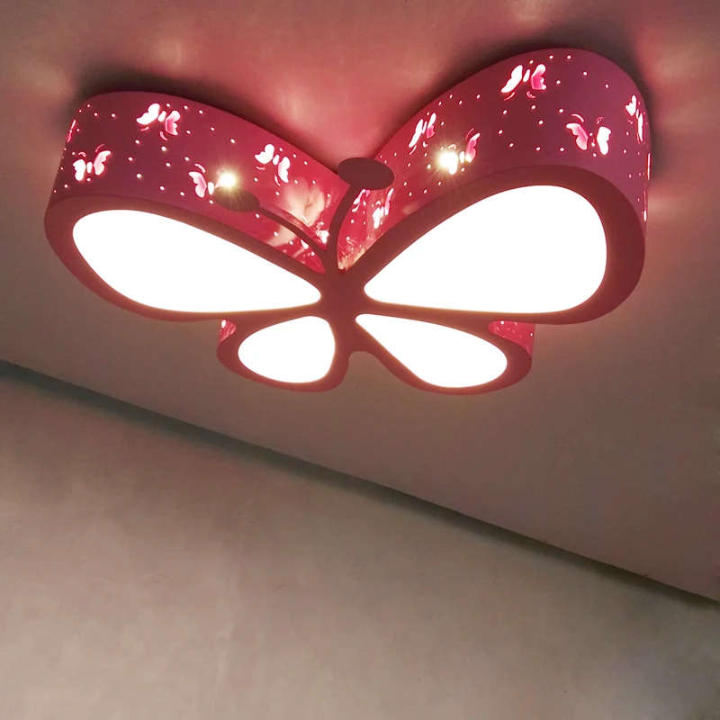 

children's room Color butterfly LED ceiling lamp baby girl baby bedroom butterfly lamp romance ceiling lights ZL198