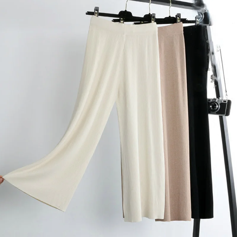 brief casual ribbed loose pants