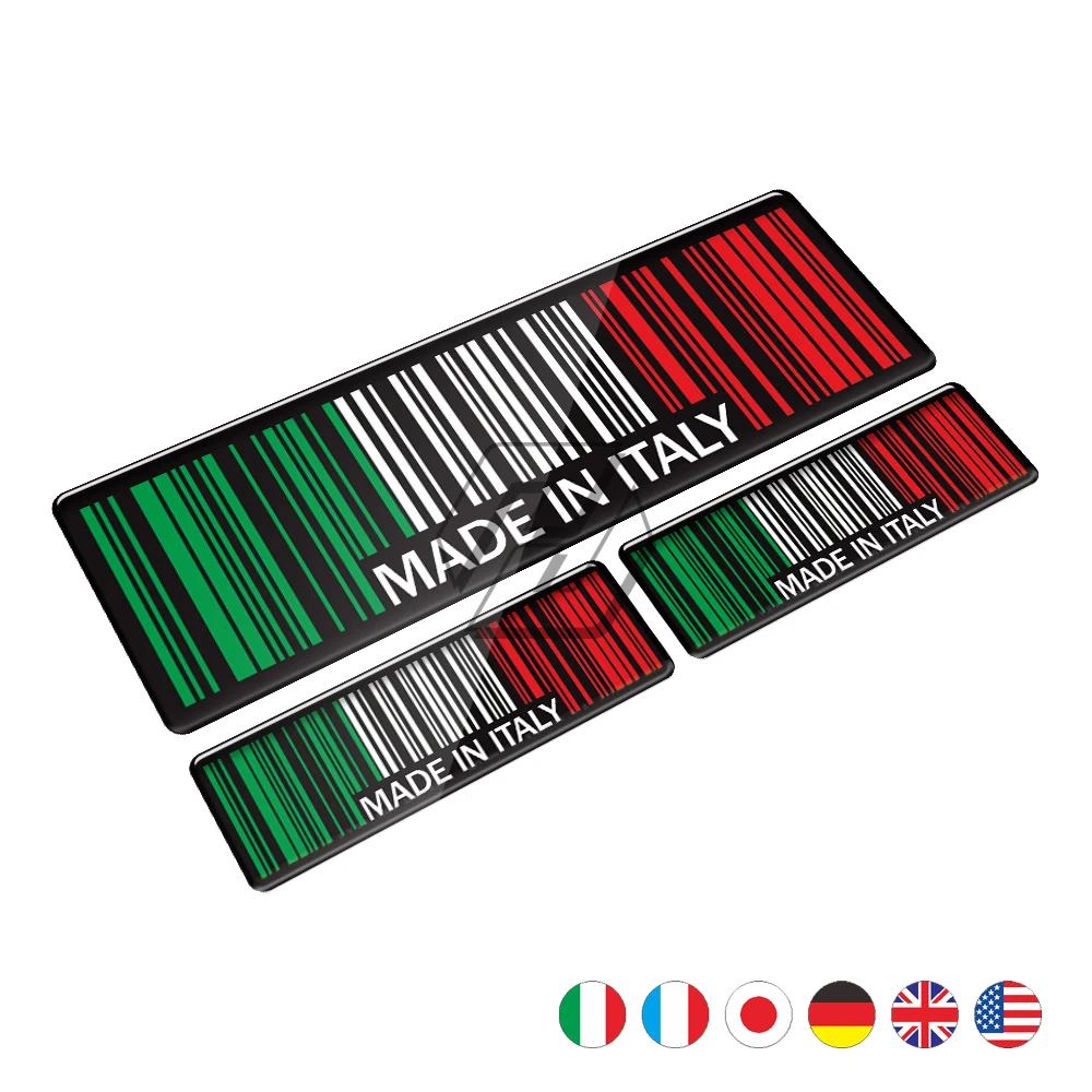

High Quality 3D Bar Code Sticker Made In Italy Motorcycle Tank Pad Decal Case for Honda Yamaha Suzuki Kawasaki KTM BMW