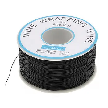 

PCB Copper Core Jumper Wire Single Conductor Coil AWG30 820.2 Ft Black