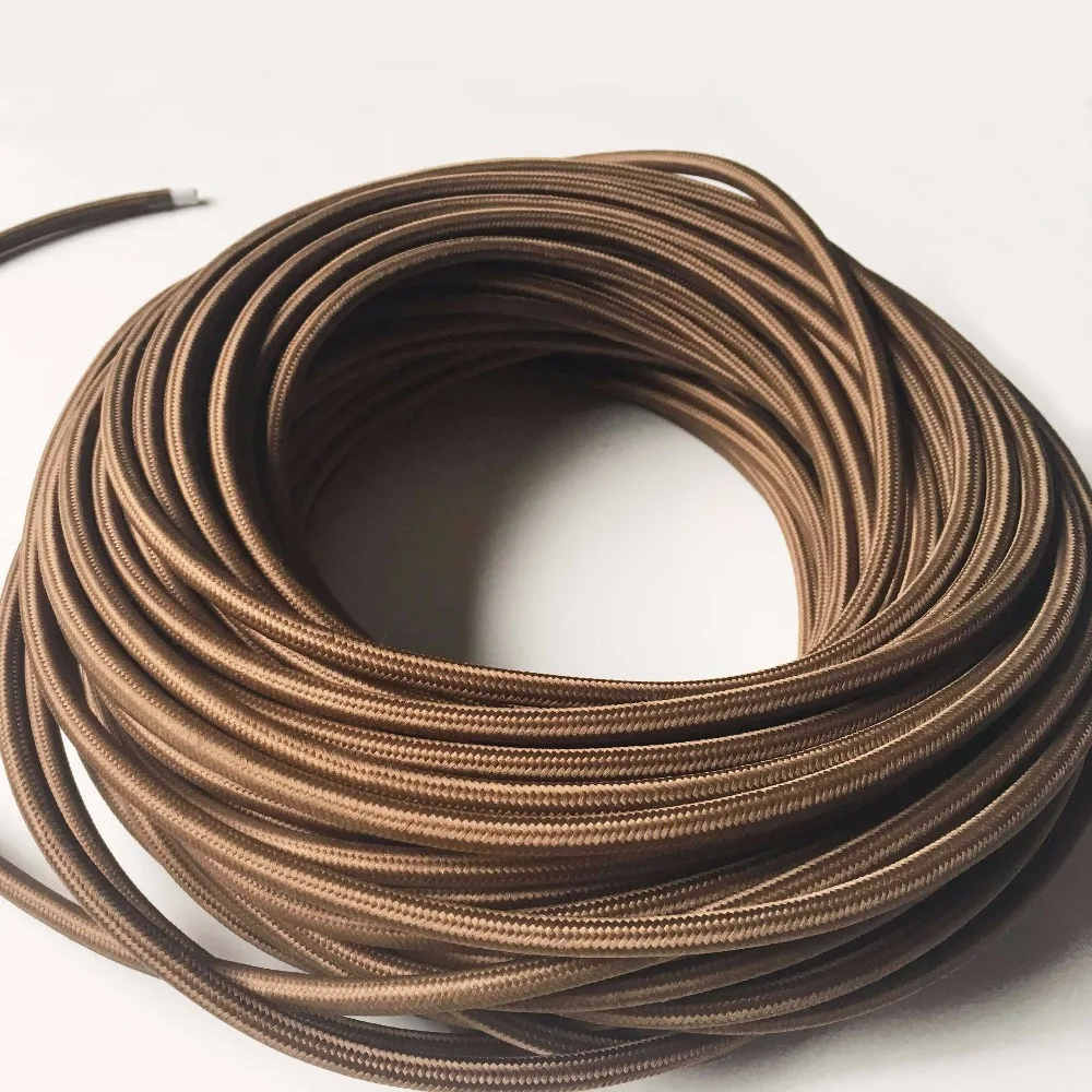 

1/3/5/10M Vintage Edison Lamp Cord 3 Core 0.75mm Round Fabric Braided Electrical Cable Pendant Light Lamp Wire Power Cord
