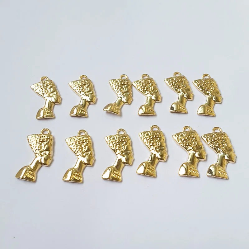 12 шт./лот nefertiti египетское ожерелье, подвеска, шарм, Заводское производство, сплав, экологичные ювелирные изделия, DIY подвеска