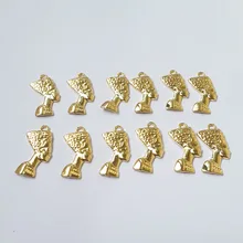 12 шт./лот nefertiti египетское ожерелье, подвеска, шарм, Заводское производство, сплав, экологичные ювелирные изделия, DIY подвеска