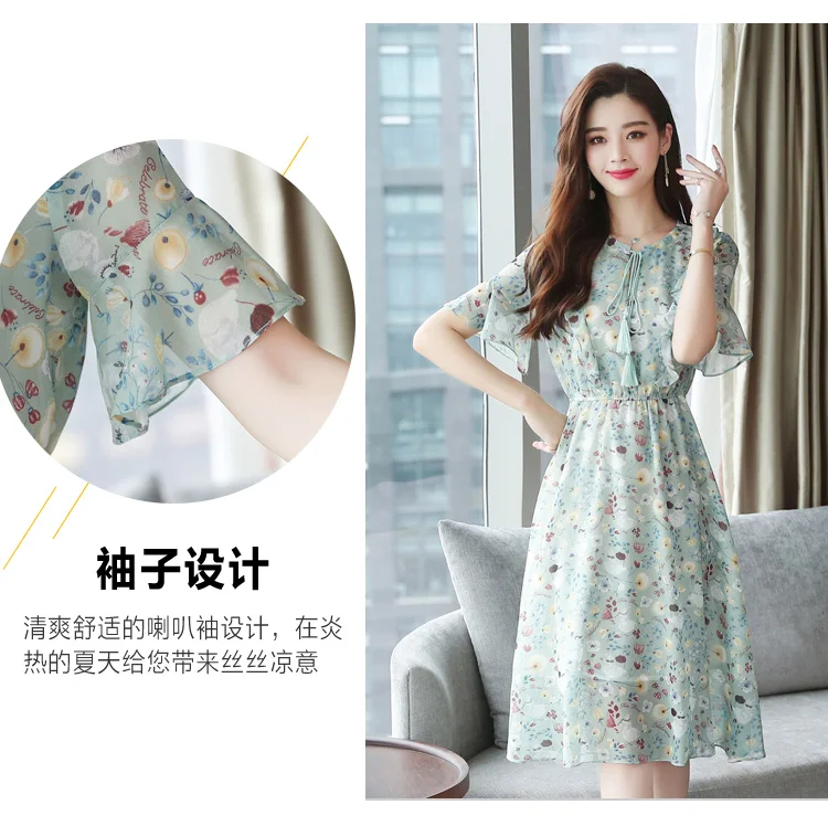 XL размера плюс Летний винтажный цветочный Шифоновый Сарафан Boho корейские элегантные женские платья миди вечерние сексуальные повседневные пляжные платья