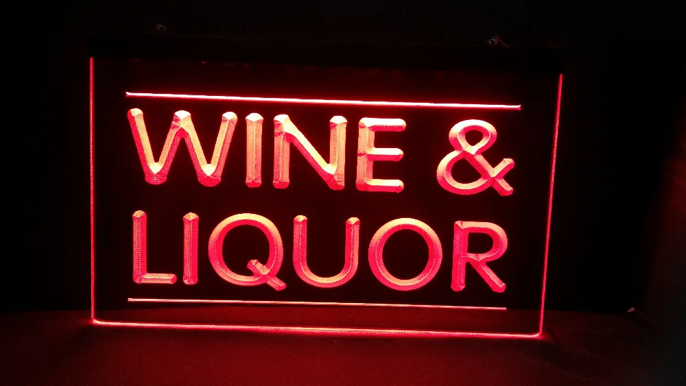 170215 Wine and Liquor Night-reveller Alcohol Retailer Gourmet LED Light Sign 